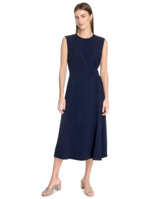 Calvin Klein - Women's Jewel-Neck Side-Buckle A-Line Dress