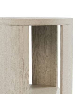 24" Oak Wood Rosin Round End Table