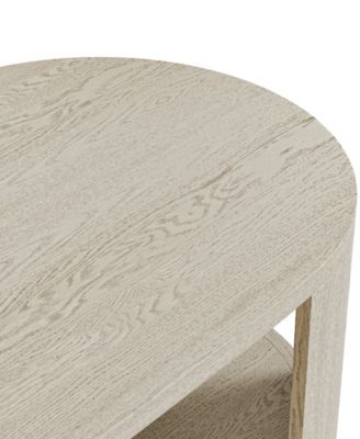 18" Oak Rubberwood Rosin Oval Modern Coffee Table