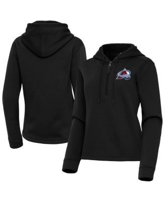 Antigua - Women's Black Colorado Avalanche Contemporary Quarter-Zip Hoodie