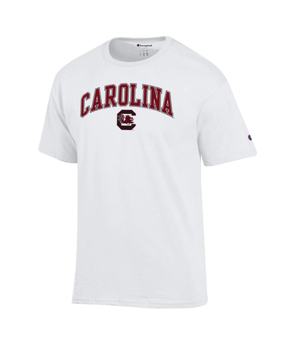 Champion Men's White South Carolina Gamecocks Arch Over Logo T-shirt In Multi