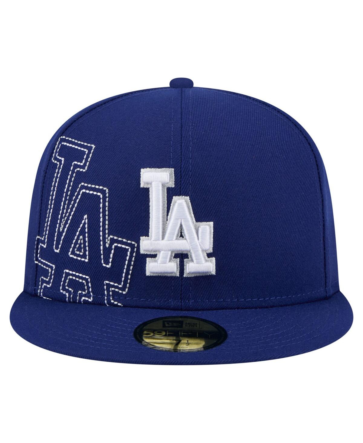 Shop New Era Men's Royal Los Angeles Dodgers Yarn Stitch 59fifty Fitted Hat