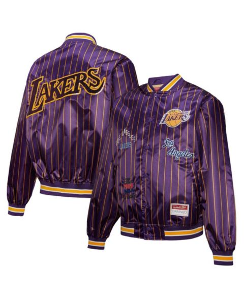 Женские куртки Mitchell & Ness X Dannijo Women's Purple Los Angeles Lakers Satin Full-Snap Jacket