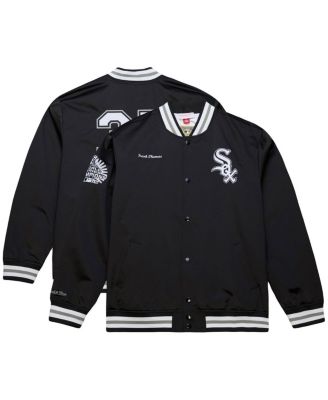 Mitchell & Ness - Men's Frank Thomas Black Chicago White Sox Legends Collection Vintage Satin Full-Snap Jacket