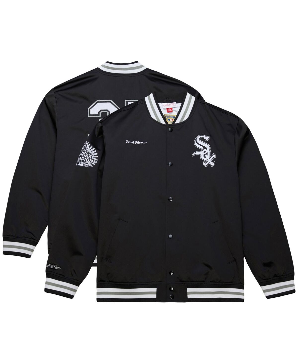 Mitchell & Ness Men's Frank Thomas Black Chicago White Sox Legends Collection Vintage Satin Full-snap Jacket In Black