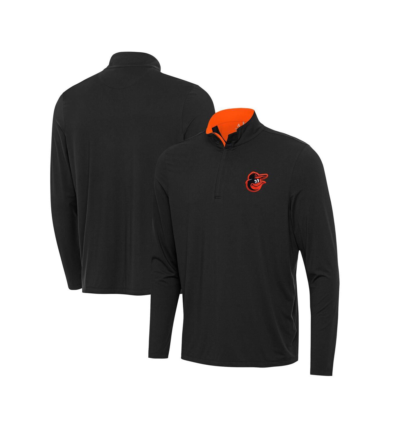 Мужской топ Antigua Black Baltimore Orioles Content Quarter-Zip — фото 1