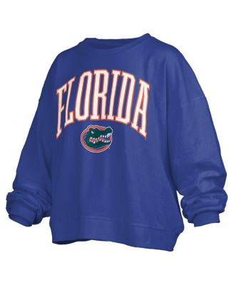 Women's&nbsp;Royal Florida Gators Janise Arch Over Logo Waist Length Oversized Pullover Sweatshirt
