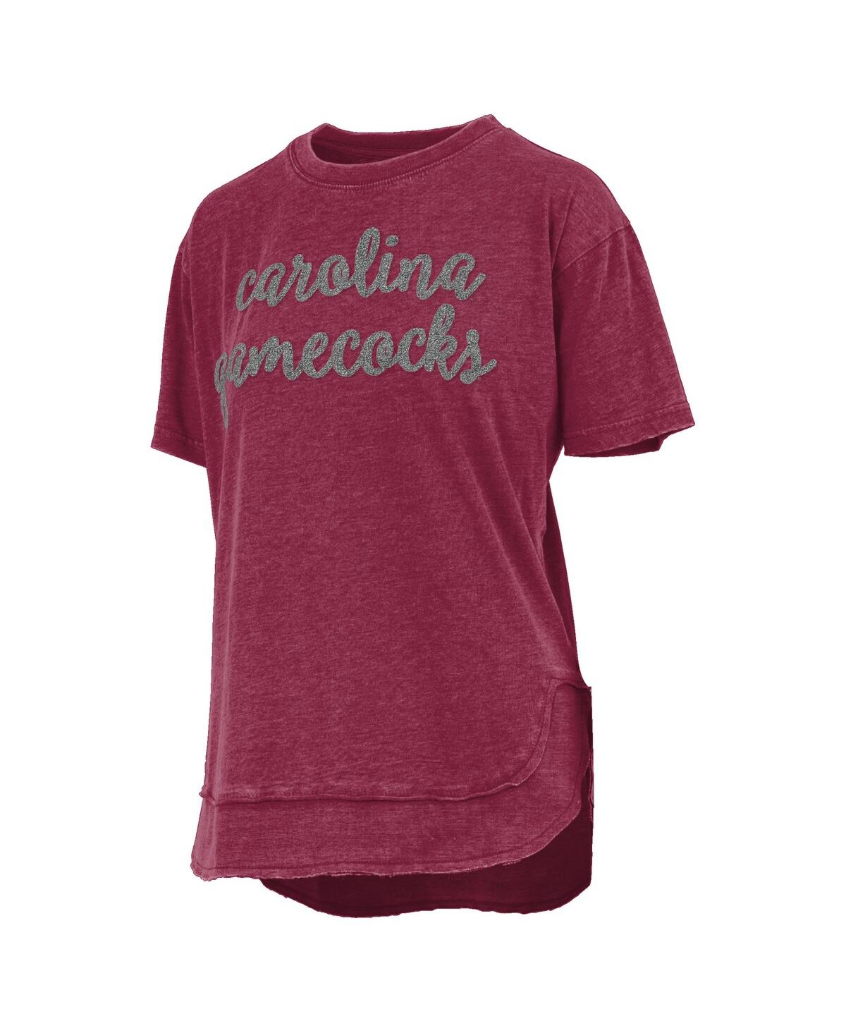 PRESSBOX WOMEN'SÂ GARNET SOUTH CAROLINA GAMECOCKS PONCHO T-SHIRT 