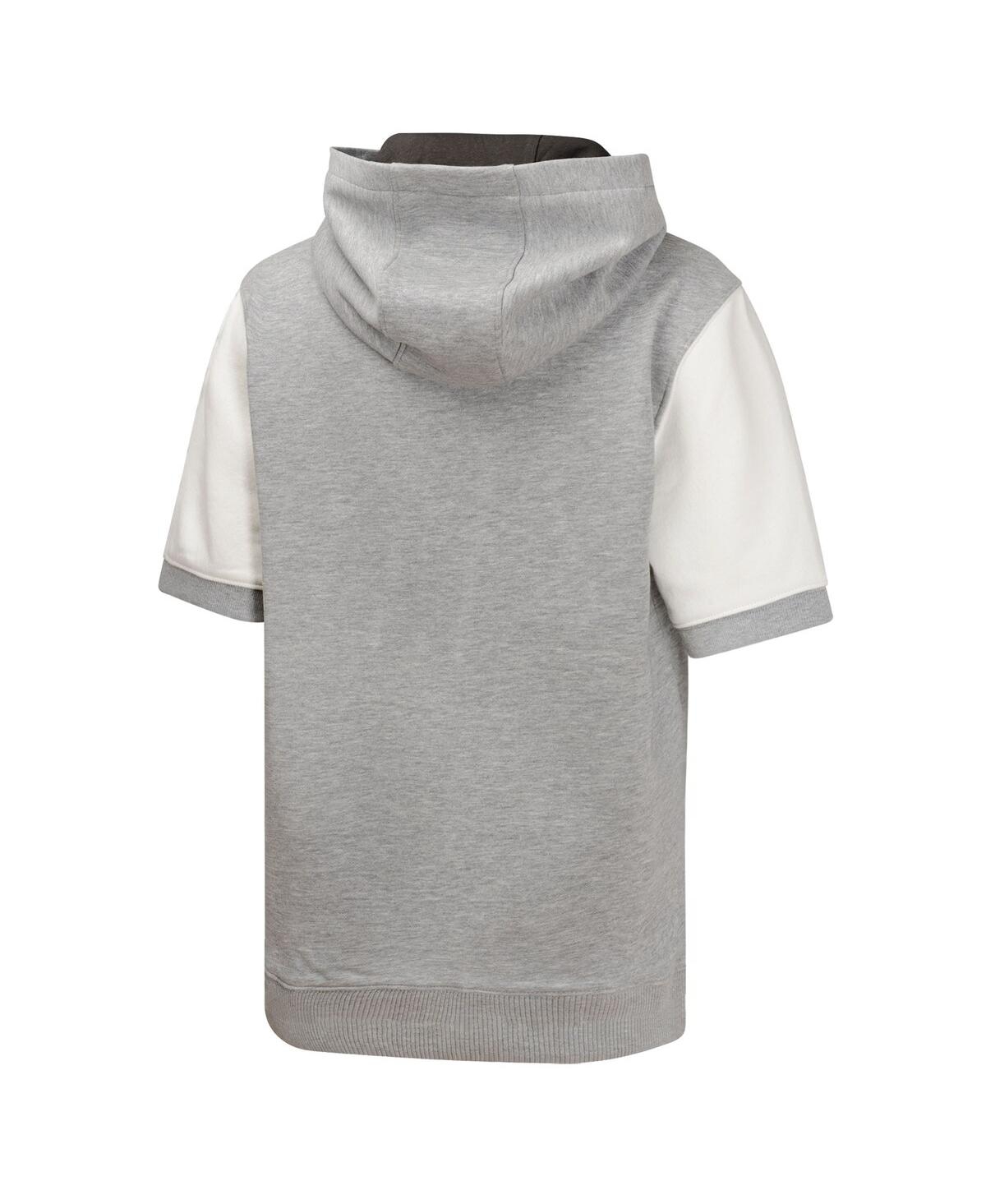 Outerstuff Big Boys And Girls Heather Gray San Diego Padres Line Up Short Sleeve Pullover Hoodie In Heather Gray