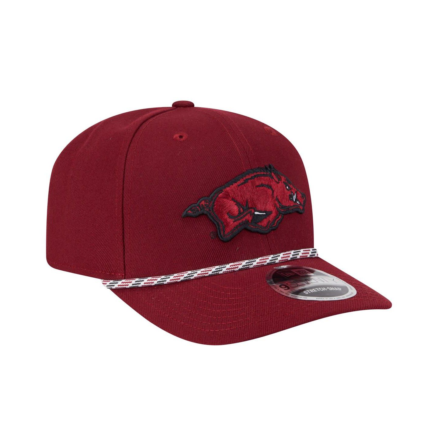 Мужской головной убор New Era Cardinal Arkansas Razorbacks Game Day Multi-Rope 9SEVENTY Stretch-Snap Hat — фото 4