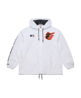 Men's White Baltimore Orioles Vintage Full-Snap Hooded Coaches Jacket