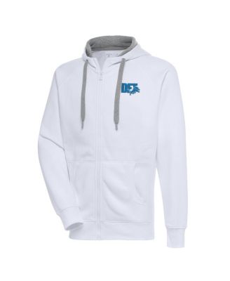 Antigua - Men's White Detroit Lions Victory Full-Zip Hoodie