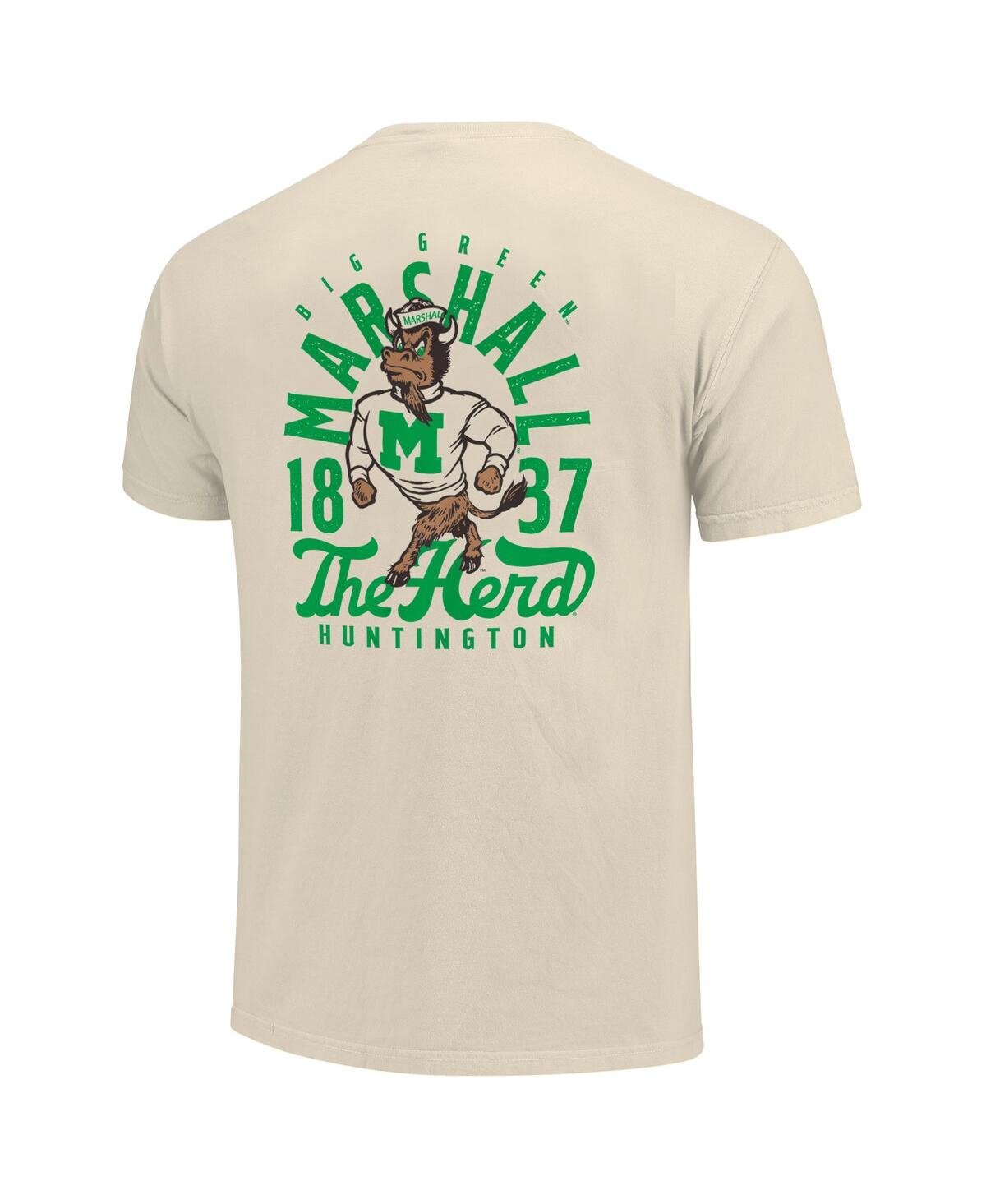 Image One Men's Cream Marshall Thundering Herd Comfort Colors Mascot Overlay T-shirt In Cream