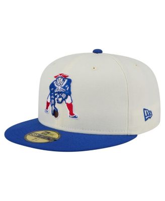 New Era - Men's  White/Royal New England Patriots Throwback Main 59FIFTY Fitted Hat