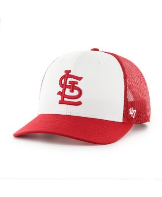 '47 Brand - Men's  White/Red St. Louis Cardinals Freshman Trucker Adjustable Hat