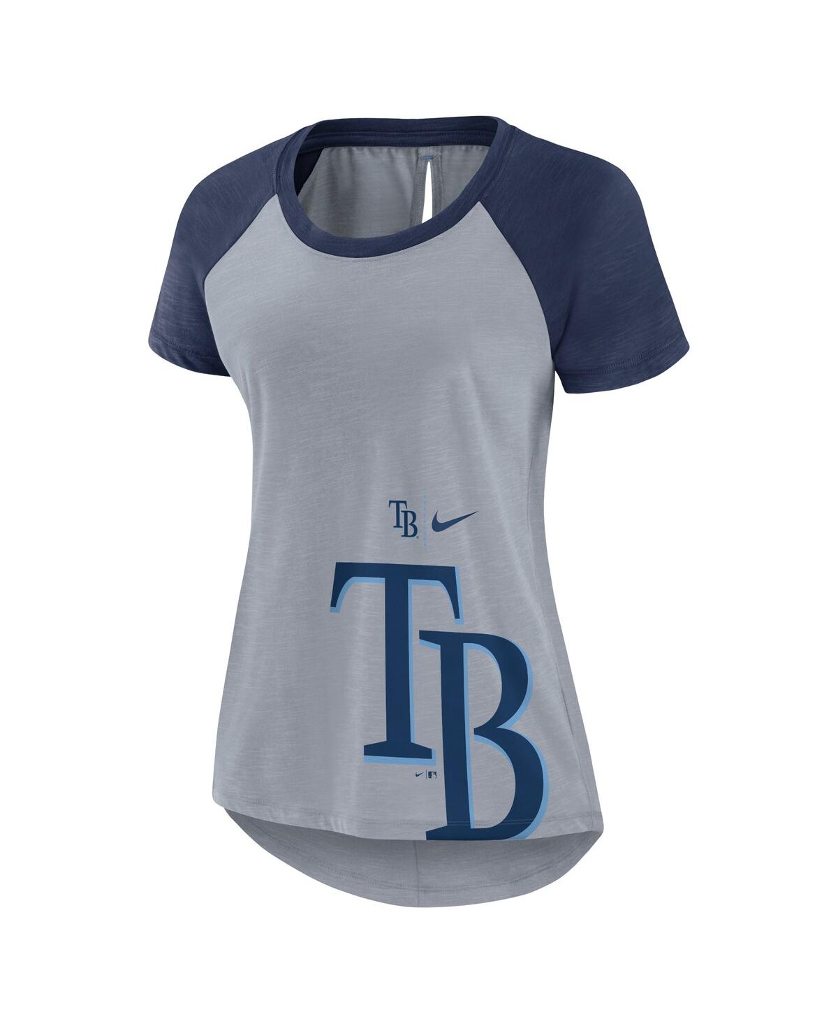 Nike Women's Heather Gray Tampa Bay Rays Summer Breeze Raglan Fashion T-shirt In Heather Gray