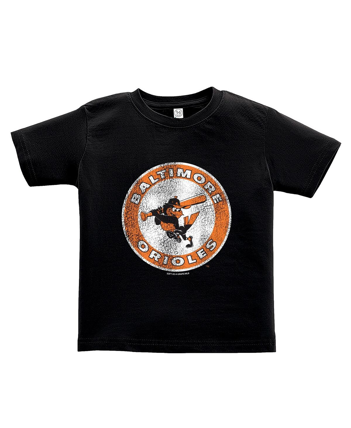 Soft As A Grape Toddler Black/gray Baltimore Orioles Cooperstown Collection T-shirt, Set Of 2 In Multi