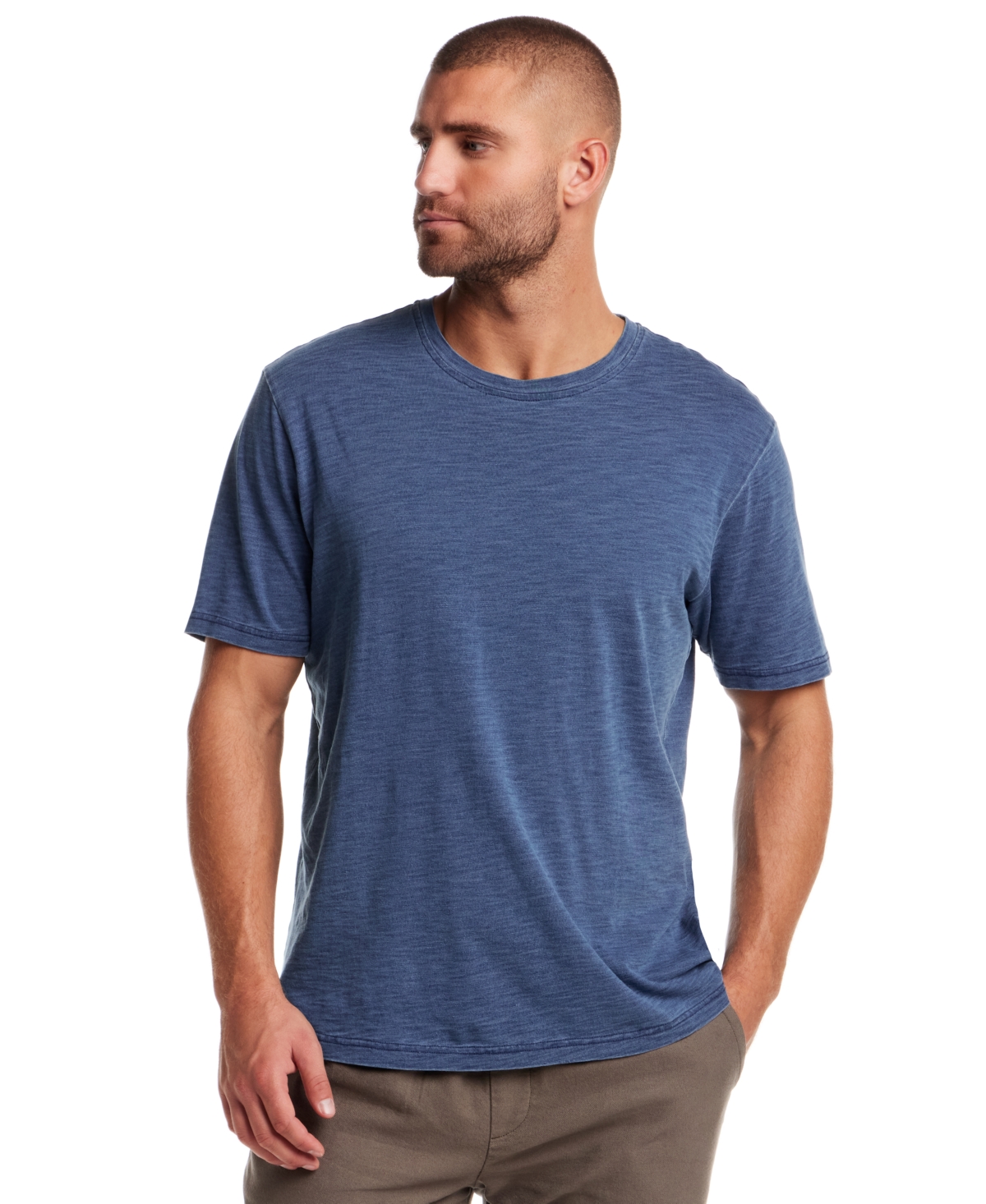 Weatherproof Vintage Men's Short Sleeve Indigo Crewneck T-shirt