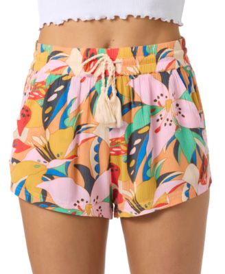Juniors' Keagan Cabana Printed Pull-On Shorts