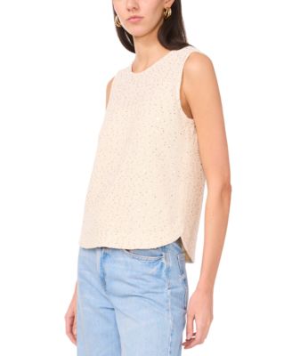 Women's Sequined Sleeveless Crewneck Top