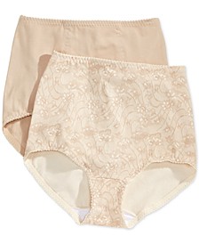 Women's  Light Tummy-Control Cotton 2-Pack Brief Underwear X037