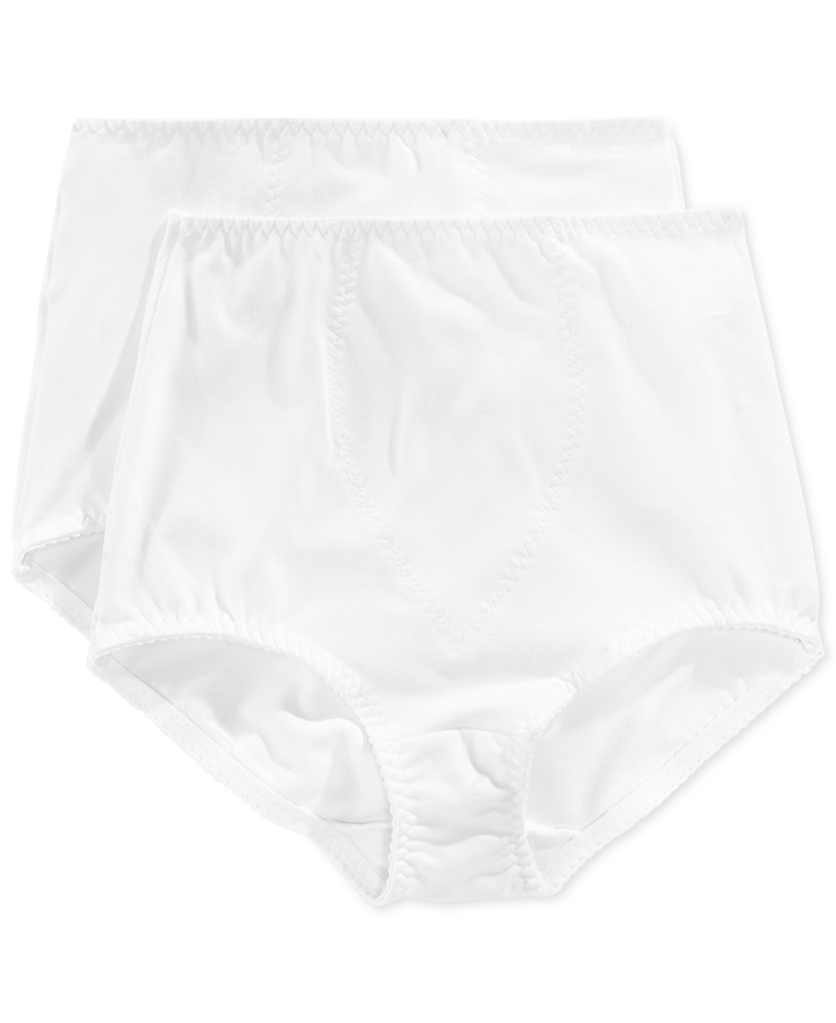 Bali Women's Light Tummy-control Cotton 2-pack Brief Underwear X037 In White,white