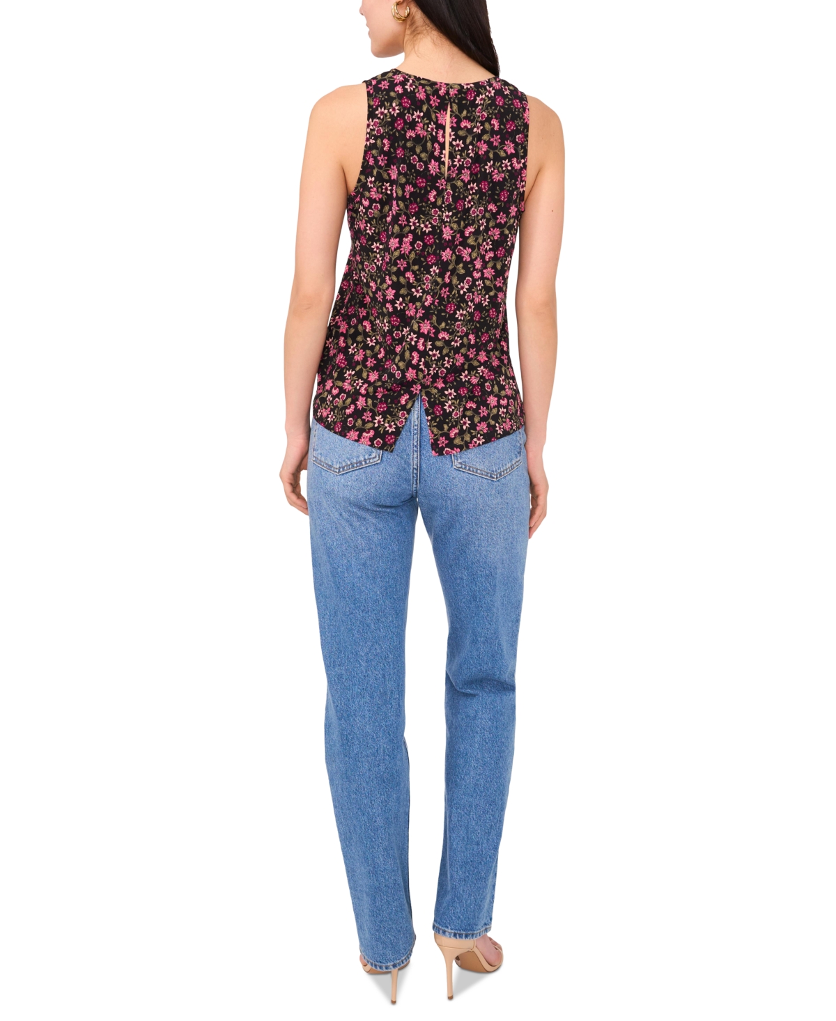 Shop Vince Camuto Women's Printed Keyhole-back Tank Top