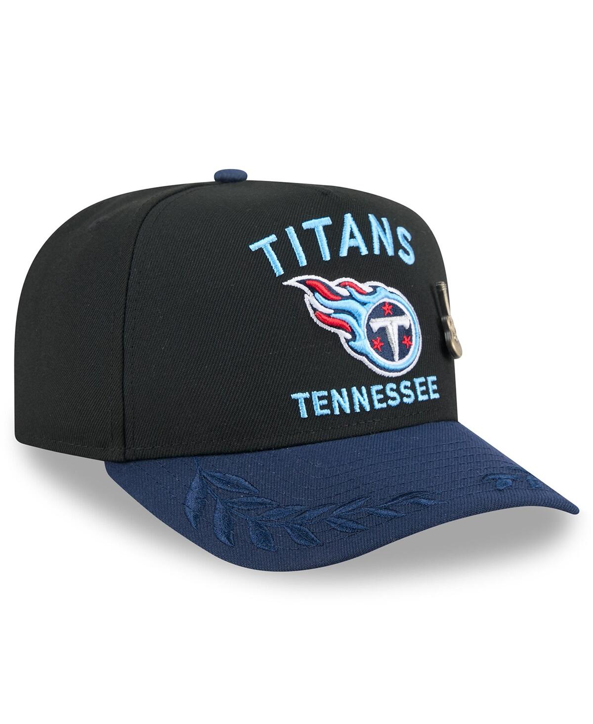 New Era Men's Black/navy Tennessee Titans 2025 Nfl Draft On Stage A-frame 59fifty Fitted Hat In Black,navy