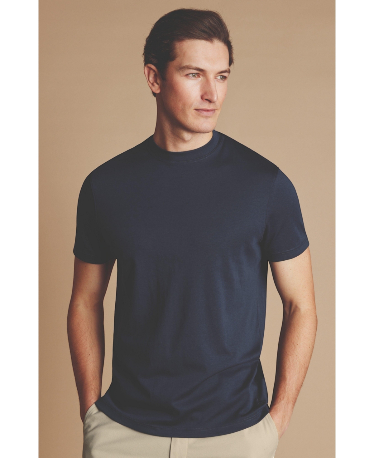 Men's Cotton Jersey Short Sleeve Tyrwhitt Tee - Black