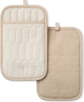Martha Stewart Honeycomb Quilted Chambray Pot Holder Set