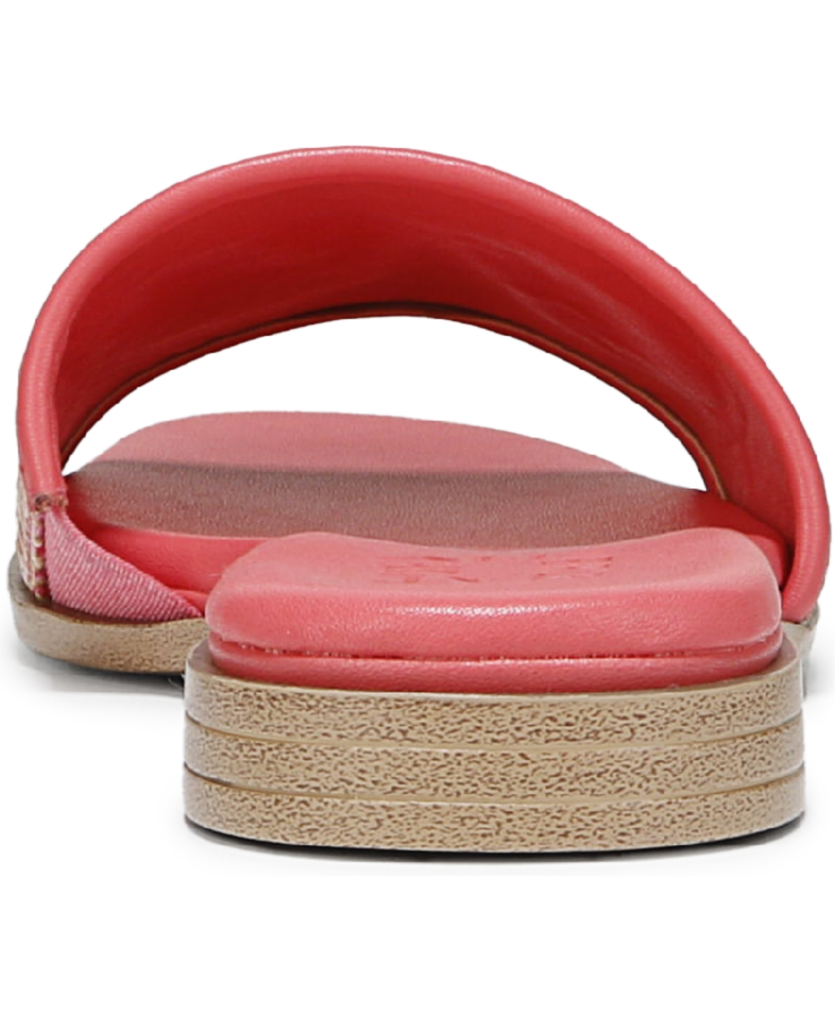 Naturalizer Genevieve Slide Sandal In Sunset Coral Pink Woven Fabric,faux Leat