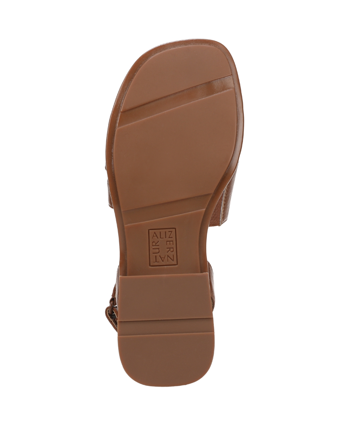 Naturalizer Women's Effie Square Toe Block Heel Flat Sandals In English Tea Brown Faux Leather
