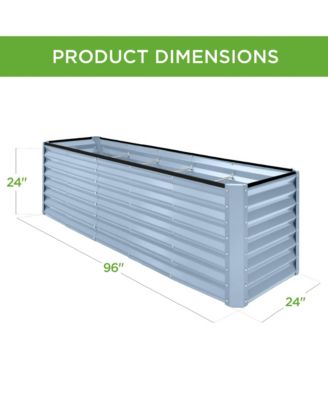 8x2x2ft Outdoor Metal Raised Garden Bed, Planter Box for Vegetables, Flowers, Herbs