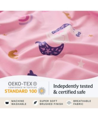 4 PC Full Sheet Set Soft Microfiber, Wrinkle-Free, Machine Washable, Toddler Bedding for Girls, Boys, Teens