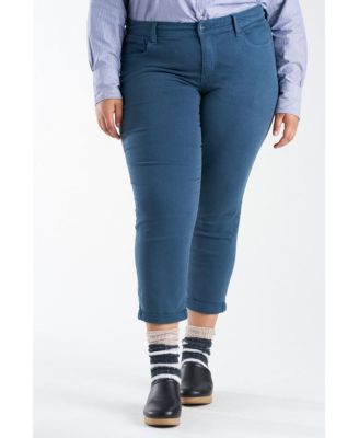 Plus Size Color Mid rise boyfriend rolled in 25.5" inseam - Hydro