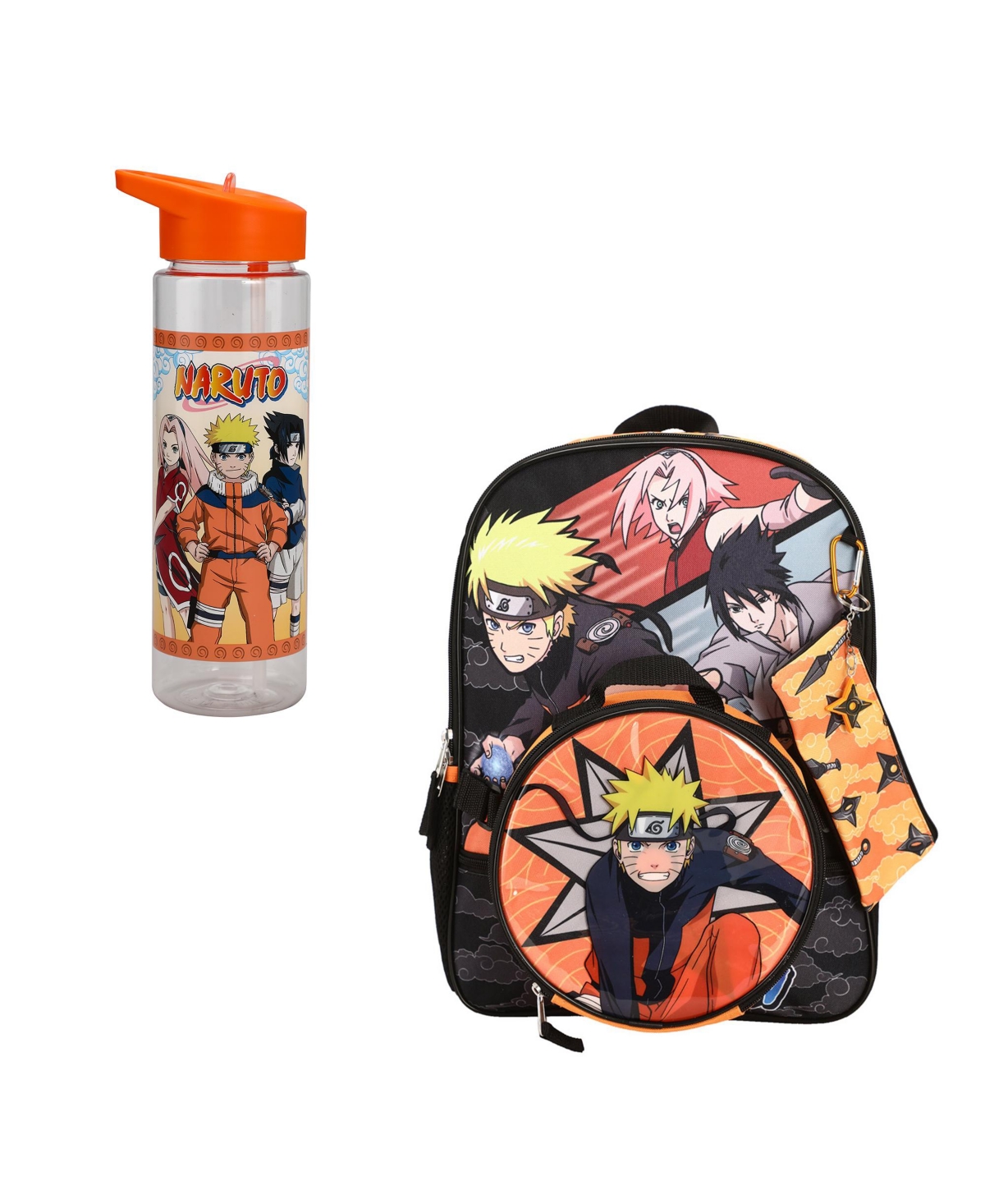 Main Characters Boy's 5-Piece Backpack Set & 24 Oz Single Wall Water Bottle Combo Set - Multicolored