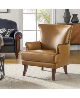 Aviles 29.2" W Leather Wingback Armchair