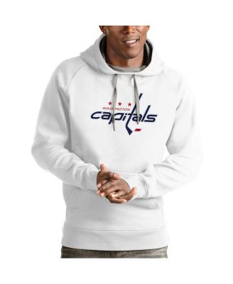 Antigua - Men's White Washington Capitals Logo Victory Pullover Hoodie