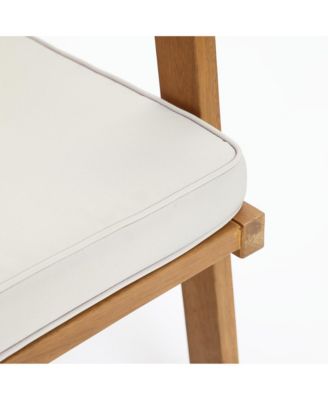 Outdoor Acacia Wood Rope Back Armchairs with Cushions, Set of 2