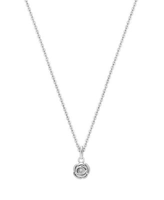 Girls 14K Gold Blushing Rose Necklace