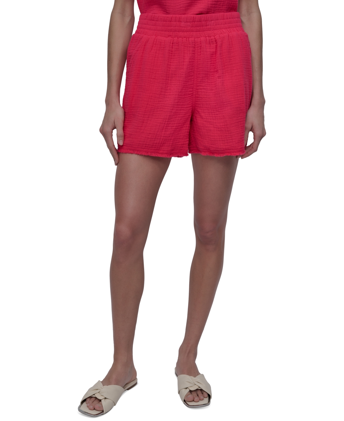 DKNY JEANS WOMEN'S COTTON GAUZE PULL-ON SHORTS 