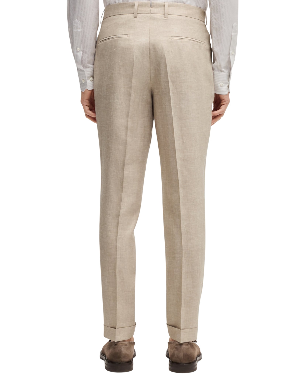 Hugo Boss Boss By  Men's Linen-blend Slim-fit Checked Suit In Open Brown