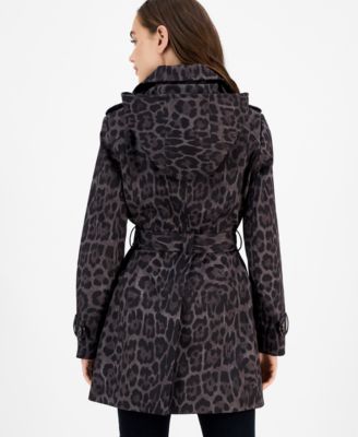 Women's Hooded Belted Zip-Front Raincoat