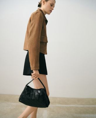 MANGO Women's Chest-Pocket Suede Jacket