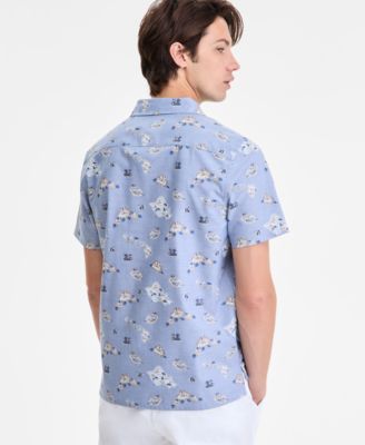 Men's Classic-Fit Printed Button-Down Camp Shirt