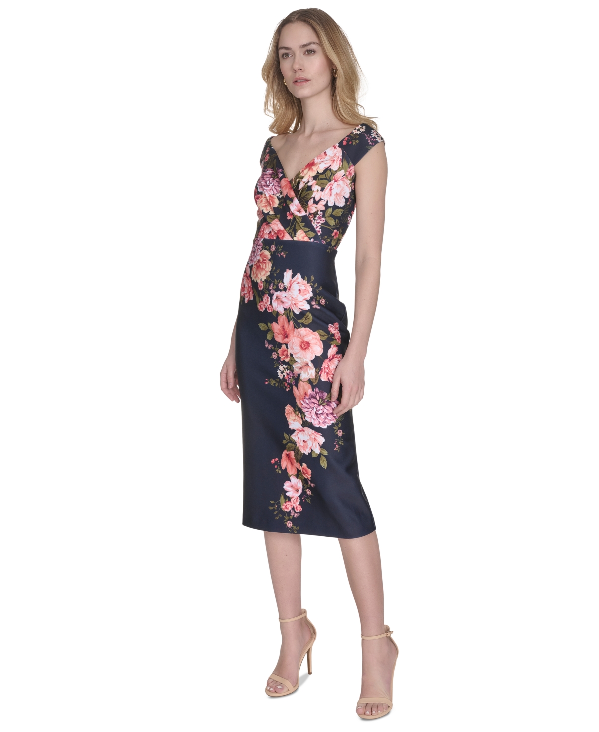 Eliza J Women's Off-the-shoulder Floral Midi Dress