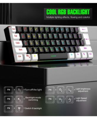 60% wired Gaming keyboard, RGB backlit ultra-small keyboard, waterproof portable, computer/MAC game keyboard (Black)