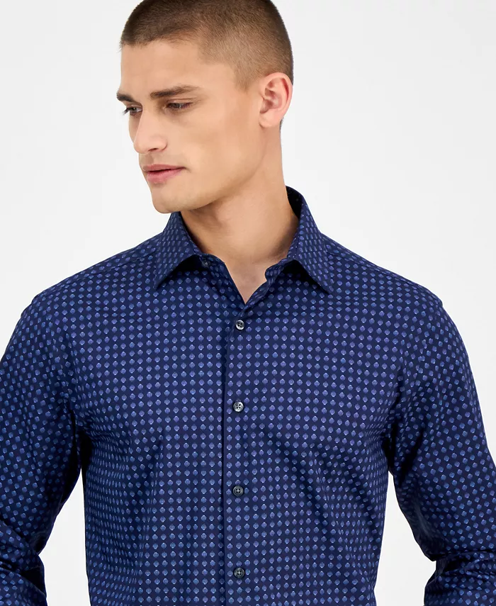 Men's Slim-Fit Round Dot Dress Shirt - thumbnail 3