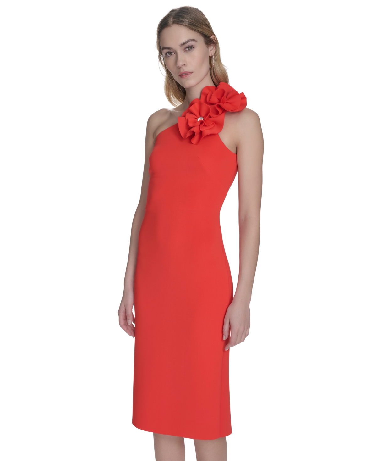 Shop Eliza J Women's One-shoulder Rosette-trim Dress