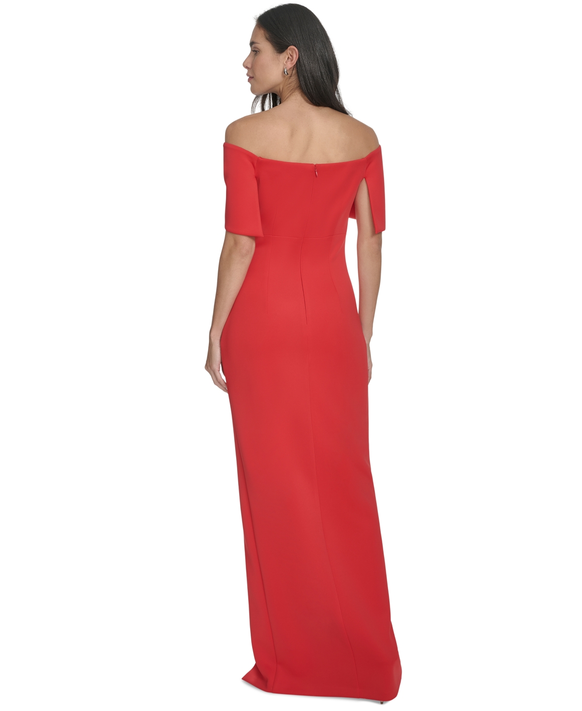 Jessica Howard Petite Embellished Off-the-shoulder Gown In Red